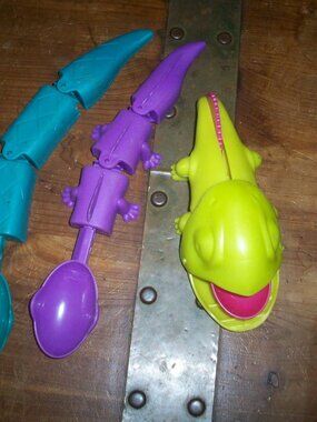 3 Sonic Wacky Pack Spoons: Creatures Snake, Lizard, Chameleon, Kids Meals 2014